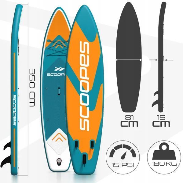 Надувна SUP-дошка для плавання 350см Scoopes (Польща) 350см фото