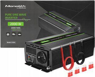Інвертор 12 230 з чистою синусоїдою 2000Вт Qoltec (Польща) 51934 фото