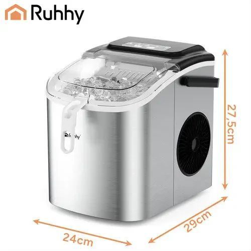 Ледогенератор Ruhhy 27709, 1.2L, 12 кг/24 ч, серебристый, с ложкой 27709+ фото