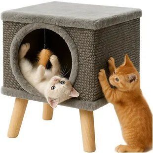 Лежак для кота - будиночок на ніжках Purlov 26215 26215+ фото