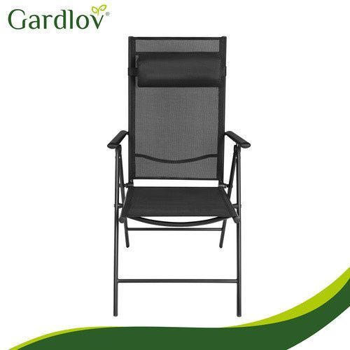 Складаний садовий стілець Gardlov 27674, регульований, з підголівником, комплект 2 шт 27674+ фото
