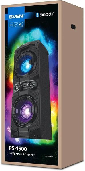 Акустична система SVEN PS-1500 Black (500Вт, TWS, bluetooth, підсвічування, FM) PS-1500+ фото