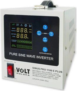 Джерело безперебійного живлення Volt Polska SINUS PRO 1100 E PLUS 12V/230V (700/1100 Вт) (LiFePO4, AGM, GEL) PRO 1100 фото