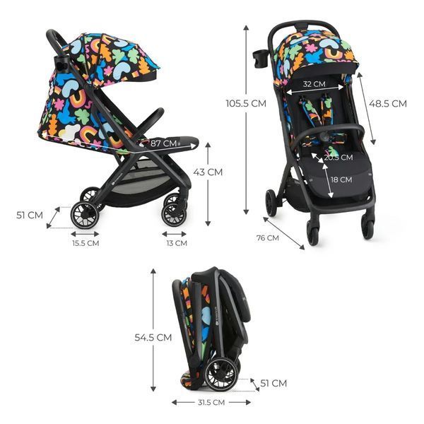 Прогулочная коляска Kinderkraft NUBI 2 happy shapes 4816 фото